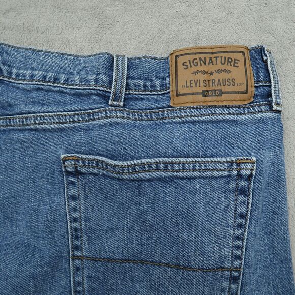Levi's Signature Gold Jeans Mens Size 46x30 Blue Regular Straight Denim Stretch - Picture 7 of 16
